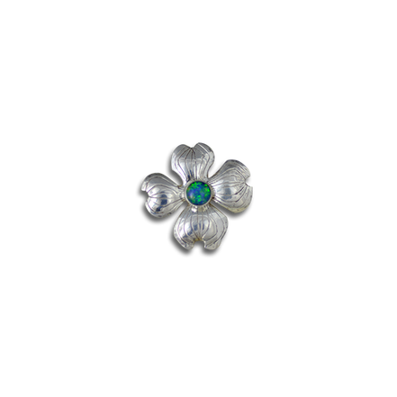 Dogwood Pin/Pendant - SM 1" w/ Opal Triplet