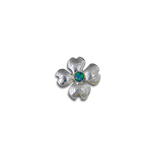 Dogwood Pin/Pendant - SM 1" w/ Opal Triplet