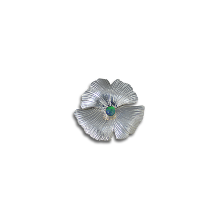 Flower with Opal Triplet Pin/Pendant: Sterling