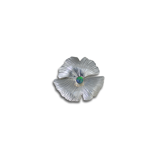 Flower with Opal Triplet Pin/Pendant: Sterling