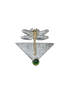 Dragonfly Pin/Pendant: Chrome Diopside - SS/14K