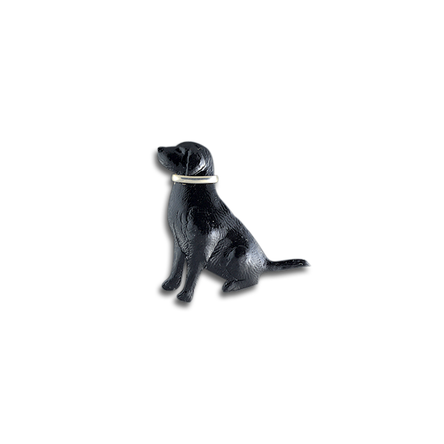 Black Lab w/ Sterling Collar Pin/Pendant - GP w/ Black Enamel