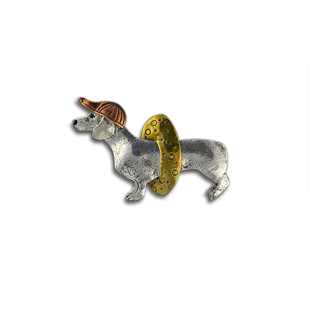 Tubing Dachshund Pin/Pendant - SS/Brass/Copper