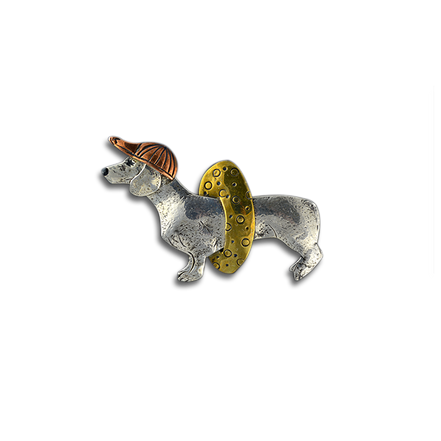 Tubing Dachshund Pin/Pendant - SS/Brass/Copper
