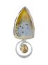 Agate and Swirled Rutilated Quartz in Sterling Silver and 14k Gold