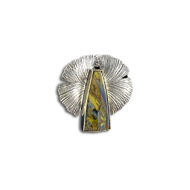 Pietersite Pin/Pendant: SS/14K bezel