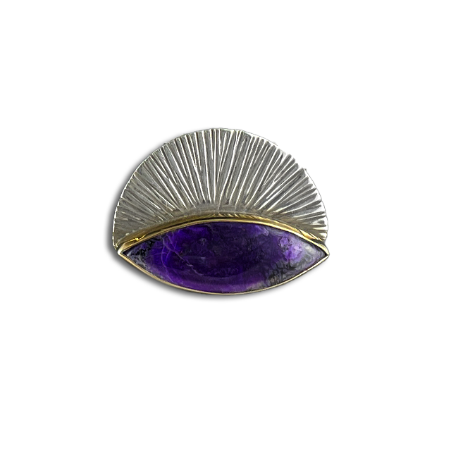 Sugilite Pin/Pendant - SS/14K bezel