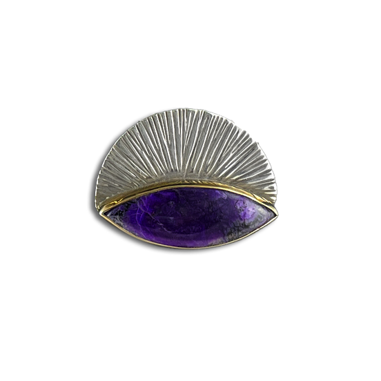 Sugilite Pin/Pendant - SS/14K bezel