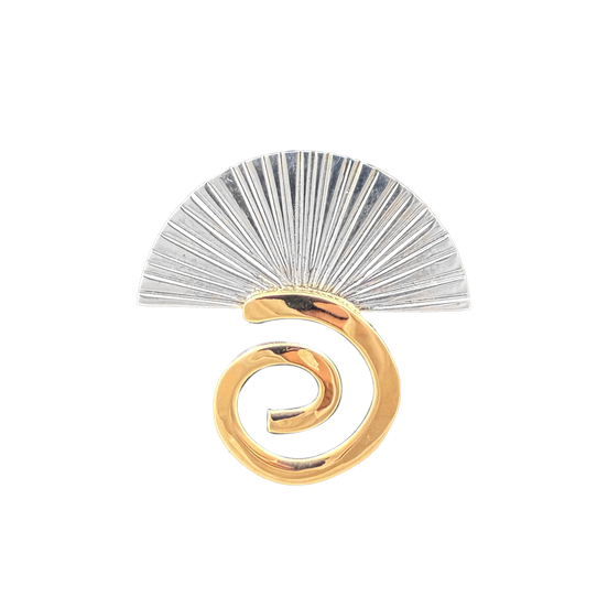 Spiral Fan Pin/Pendant - SS/14K