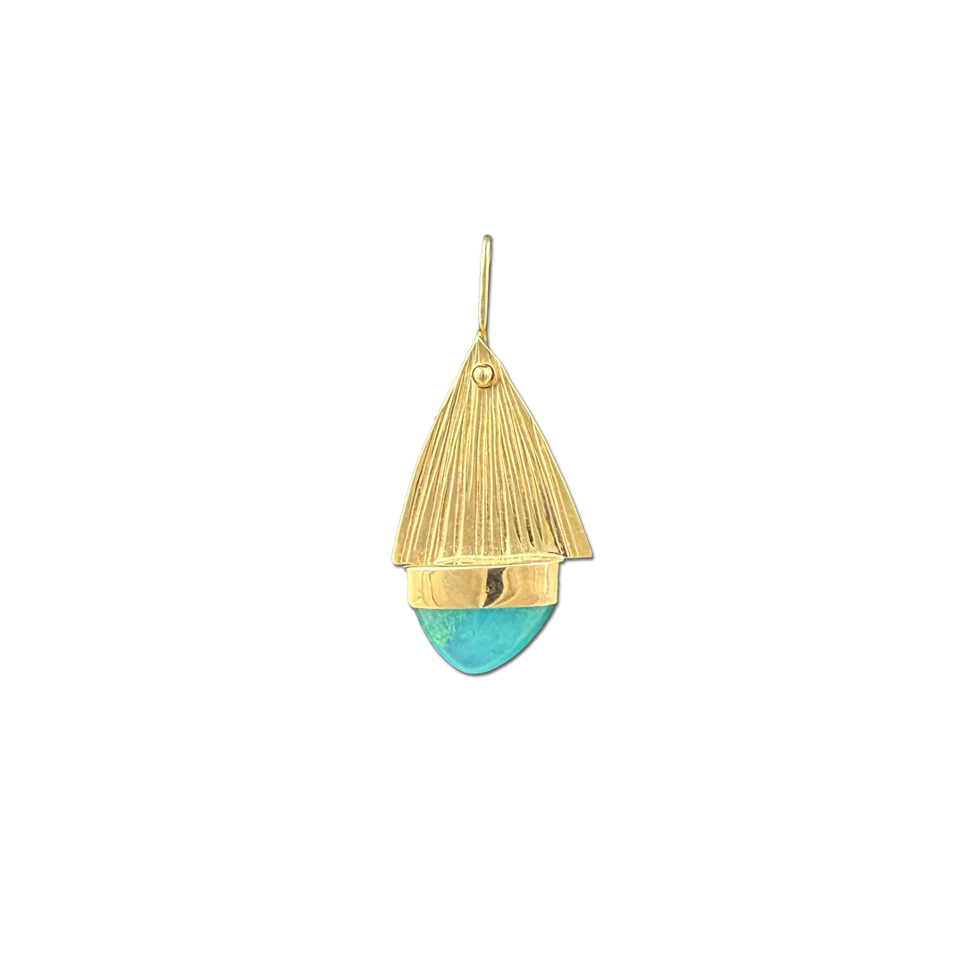 Gem Silica on Triangle Pendant: 14K