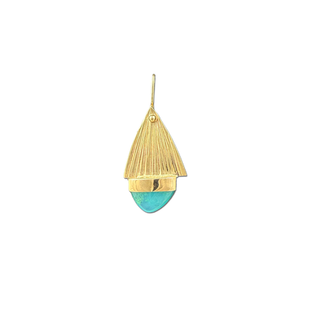 Gem Silica on Triangle Pendant: 14K