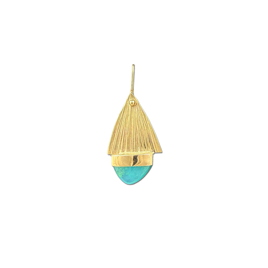 Gem Silica on Triangle Pendant: 14K