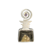 Pyrite in Schist in Sterling and Amethyst with a 14K Bezel, Pendant (or Pin)