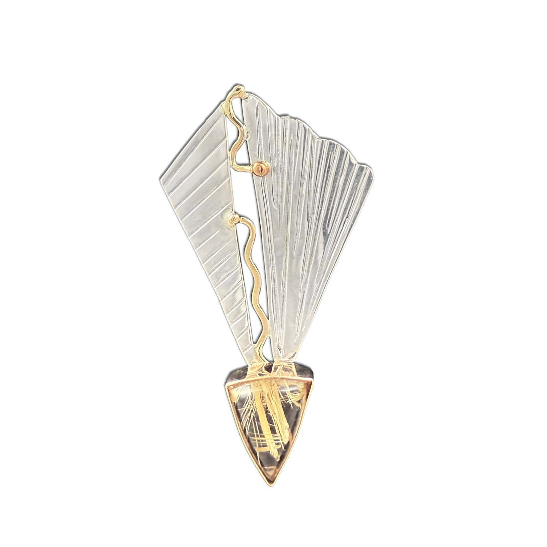 Rutilated Quartz Necklace: SS/14K Rutilated Quartz