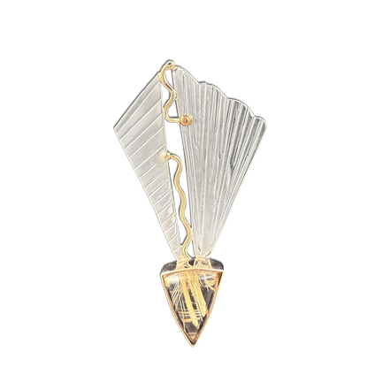 Rutilated Quartz Necklace: SS/14K Rutilated Quartz