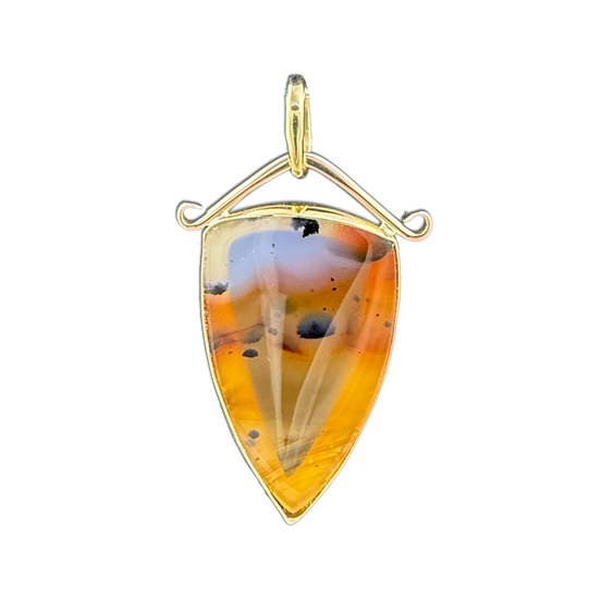Agate Necklace:  - 14K