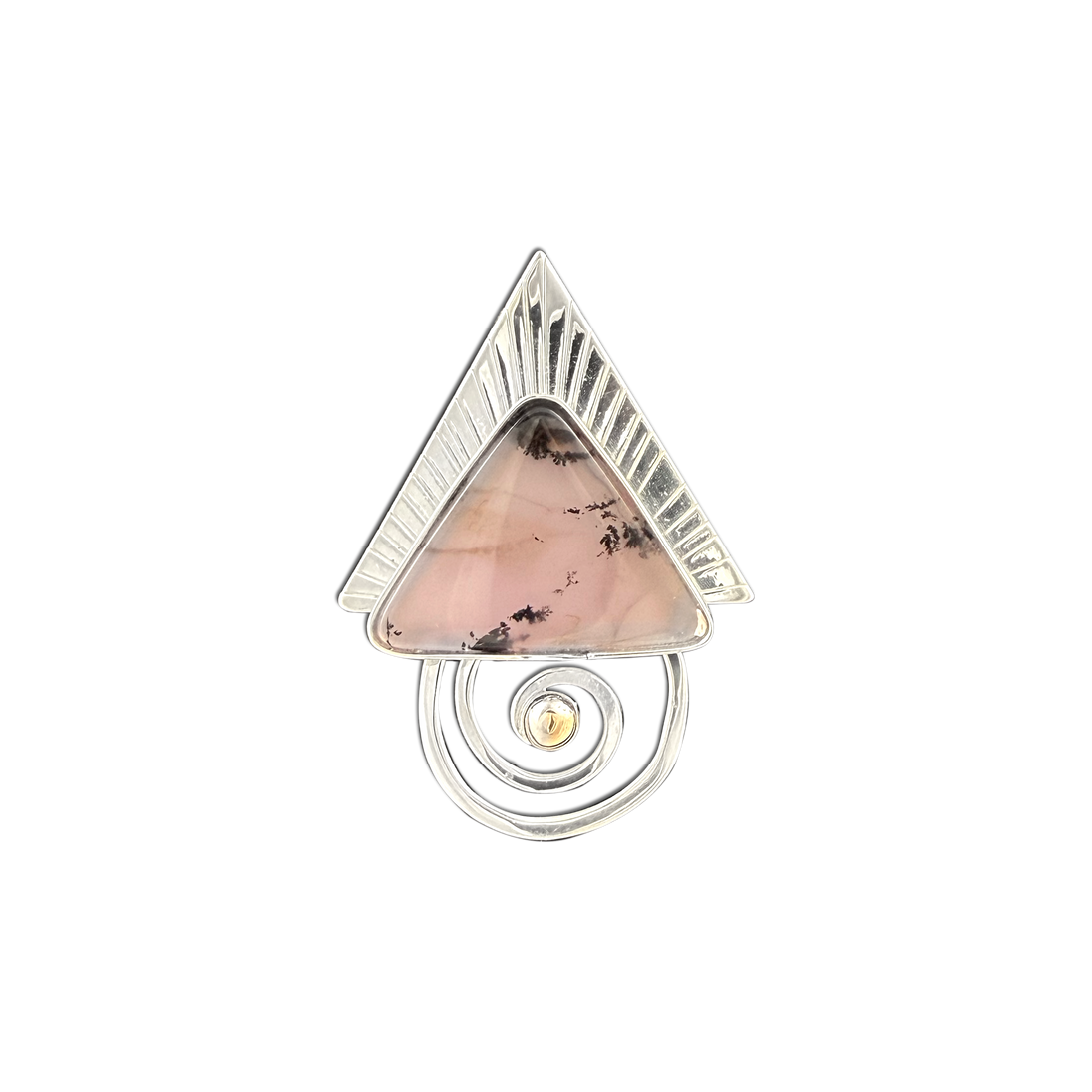 Lavender Agate Spiral Pin/Pendant - SS/14K