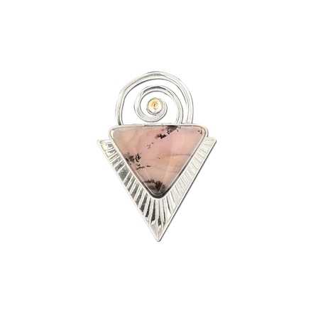 Lavender Agate Spiral Pin or Pendant in Sterling with a solid 14K ball