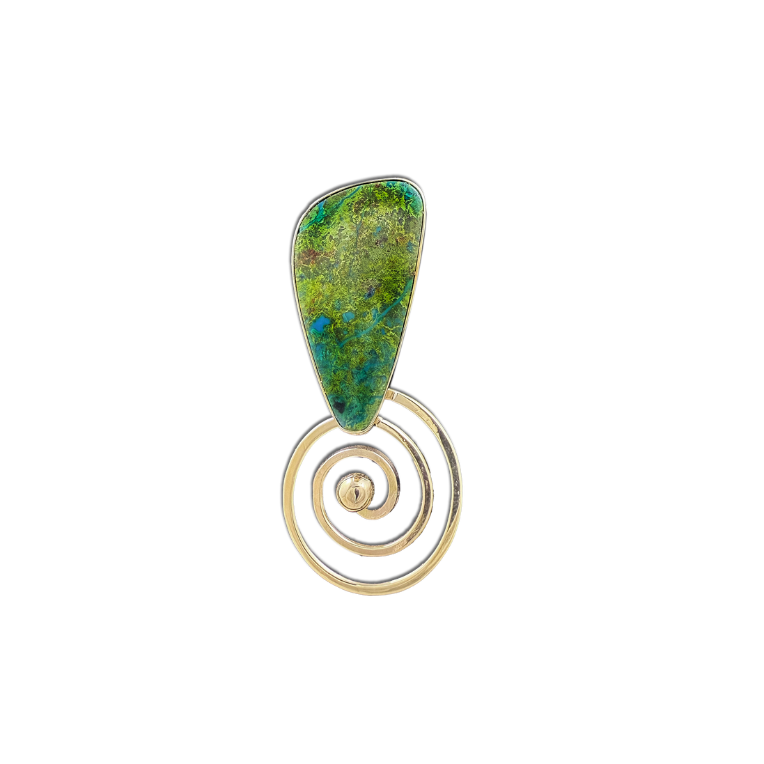 Parrot Wing Jasper Pendant:  - 14K (SS backplate)