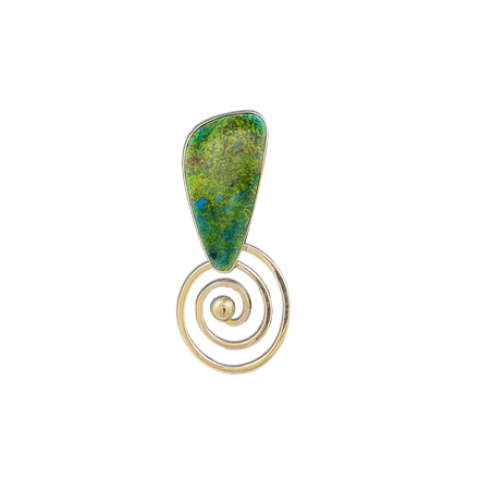 Parrot Wing Jasper Pendant:  - 14K (SS backplate)