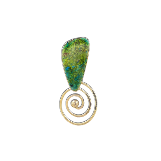 Parrot Wing Jasper Pendant:  - 14K (SS backplate)