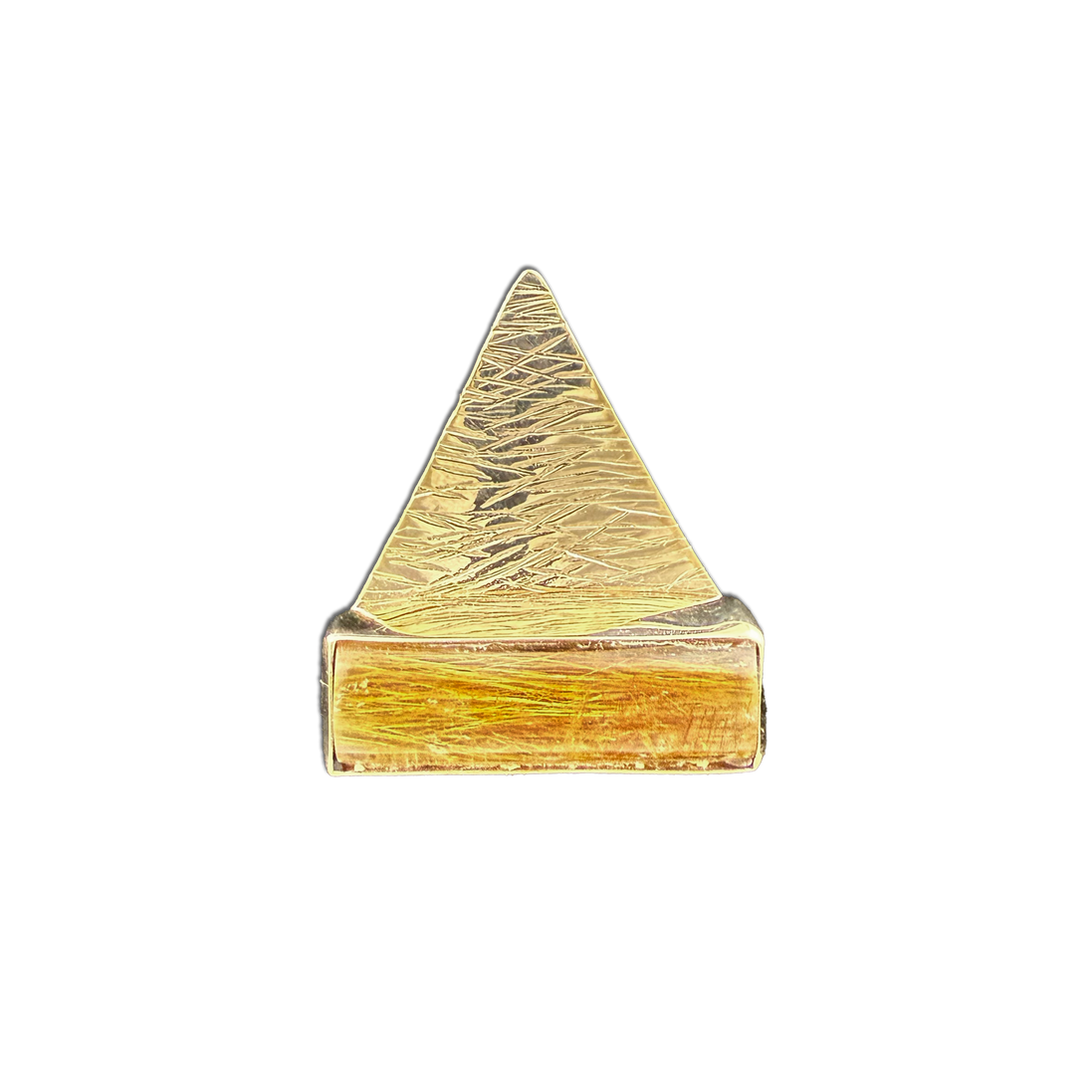 Rutilated Quartz Pyramid Necklace:  - 14k