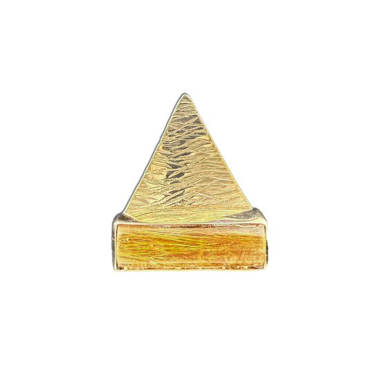 Rutilated Quartz Pyramid Necklace:  - 14k