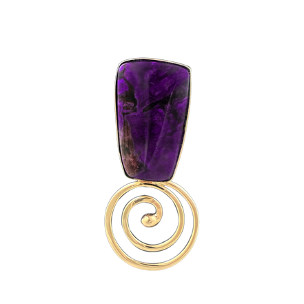 Sugilite Spiral Necklace in 14K