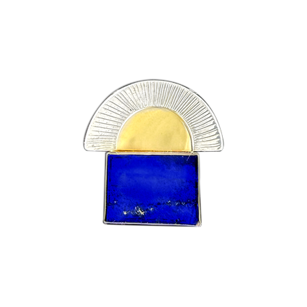 Lapis Lazuli Sunrise Necklace: SS/14k Gold