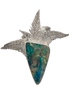 Chrysocolla with Fern Leaves Pin/Pendant: SS