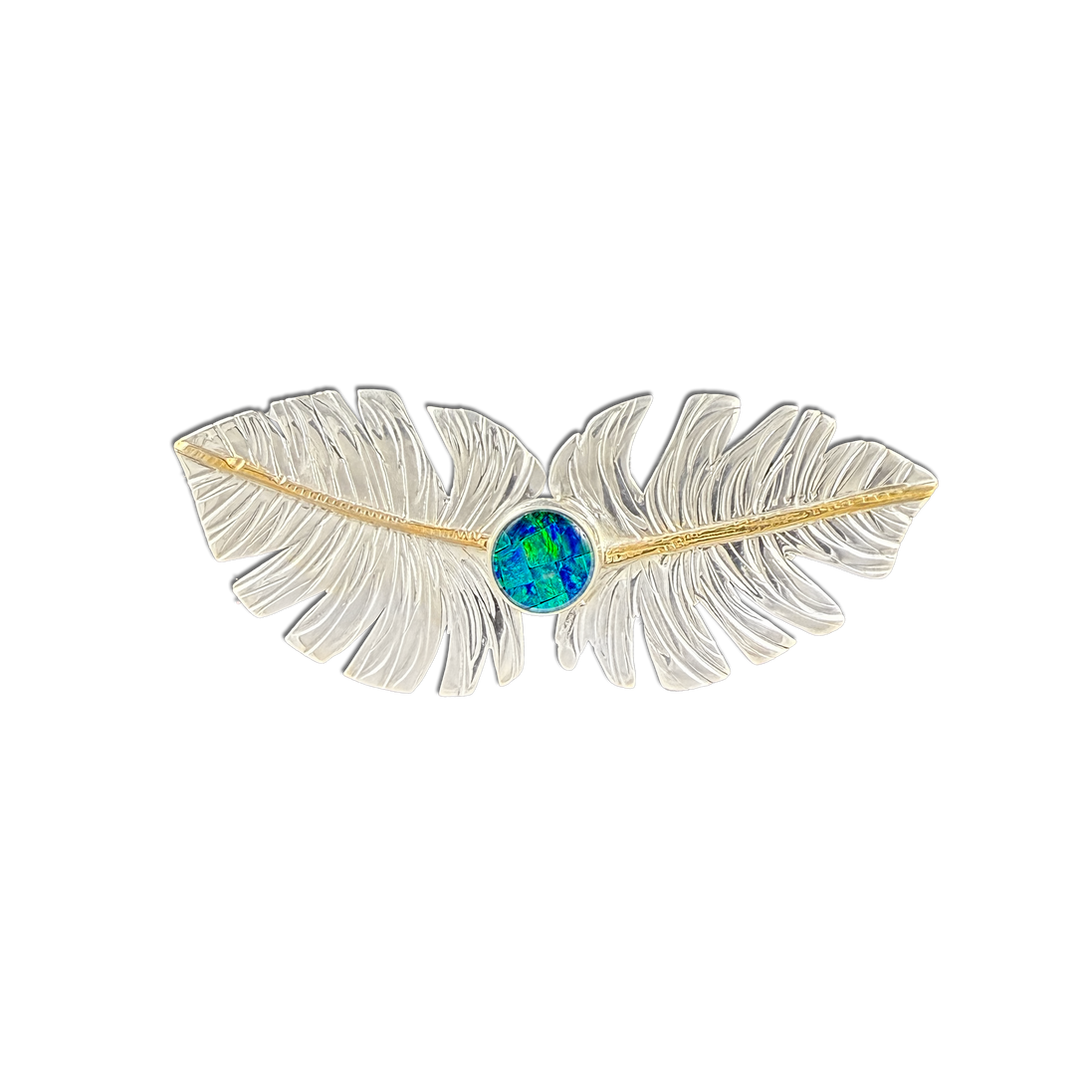 Monstera Neckslide: SS/14K + Opal Mosaic Triplet