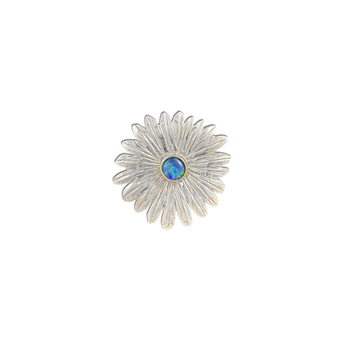Flower  w/ Opal Triplet Necklace - SS/14K bezel