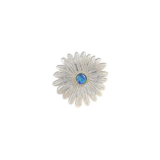 Flower  w/ Opal Triplet Necklace - SS/14K bezel