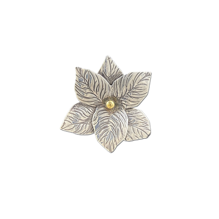 Flower Pin/Pendant: Sterling/14k Center