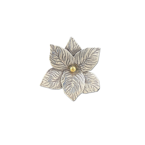 Flower Pin/Pendant: Sterling/14k Center