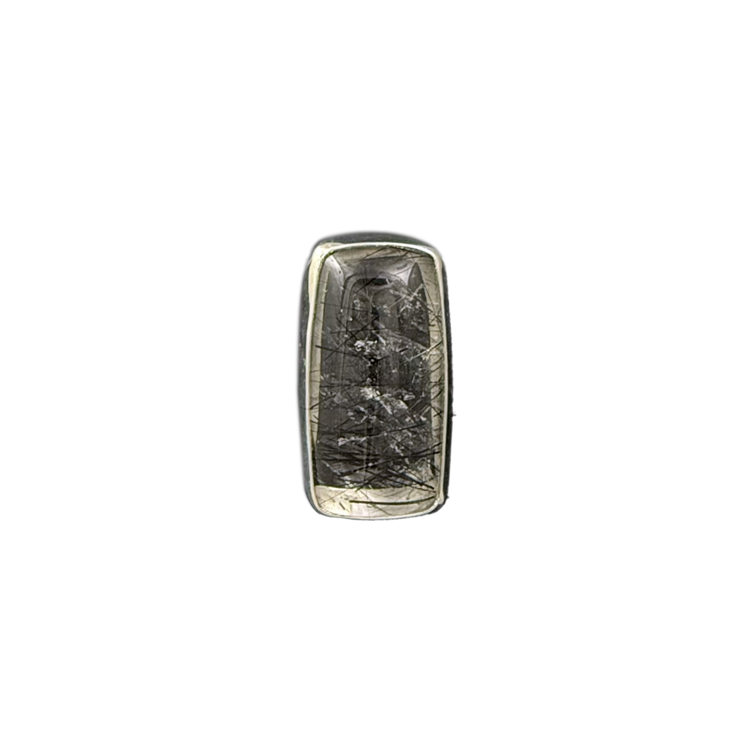 Black Rutilatied Quartz Pendant: Sterling Silver