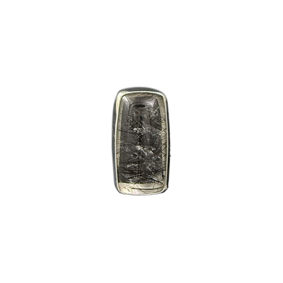 Black Rutilatied Quartz Pendant: Sterling Silver