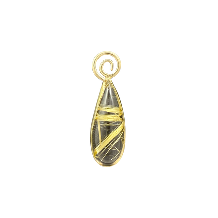 Spiral and Rutilated Quartz Necklace:  - 14K