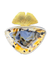 Leopard Agate Ginkgo Pendant: SS/Brass