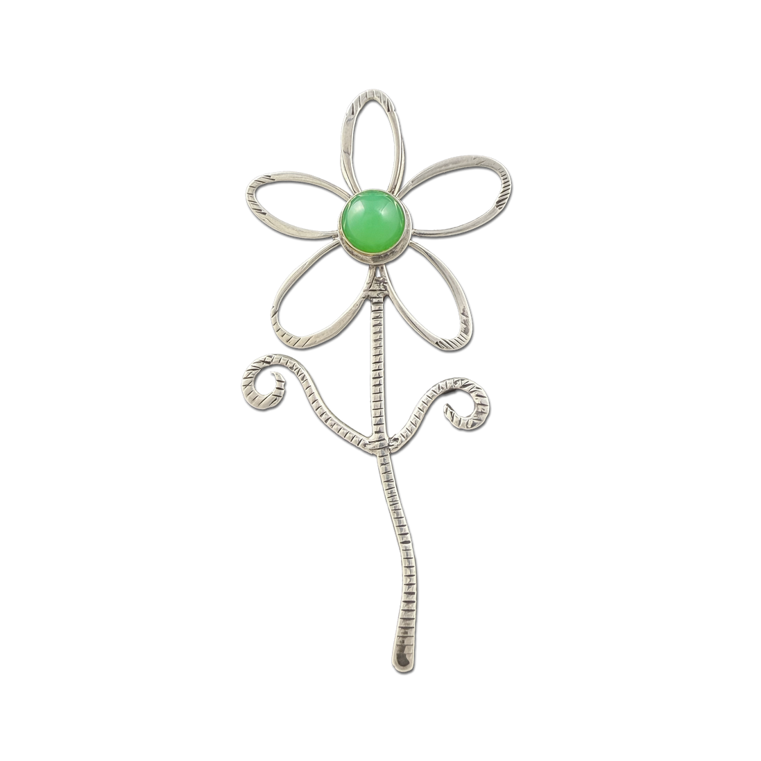 Flower Power with Chrysoprase Pin/Pendant: Sterling