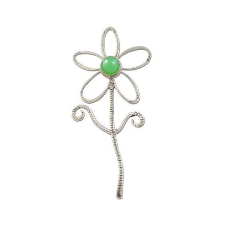 Flower Power with Chrysoprase Pin/Pendant: Sterling