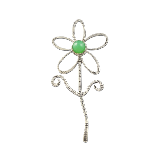 Flower Power with Chrysoprase Pin/Pendant: Sterling