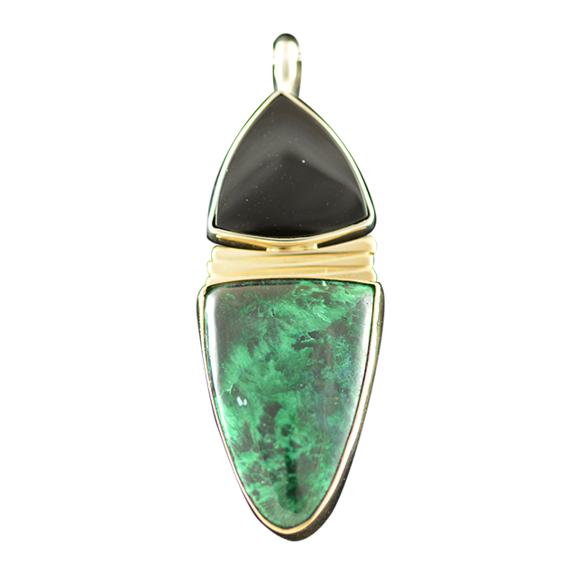 Original Pin/Pendant - SS/14K - Malachite/Black Onyx