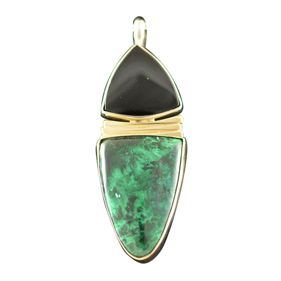 Original Pin/Pendant - SS/14K - Malachite/Black Onyx