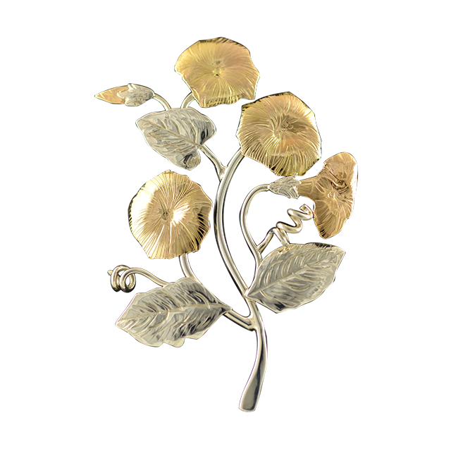 Original Pin/Pendant Morning Glories - 14k/SS