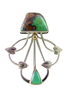 Chrysoprase w/ Malachite and Chrysocolla Pin/Pendant - SS/14k
