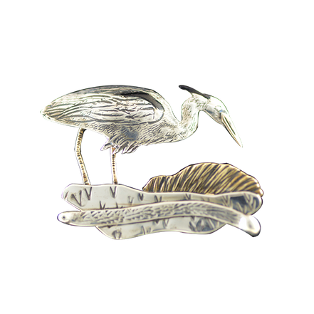 Original Pin/Pendant Heron - SS/Brass