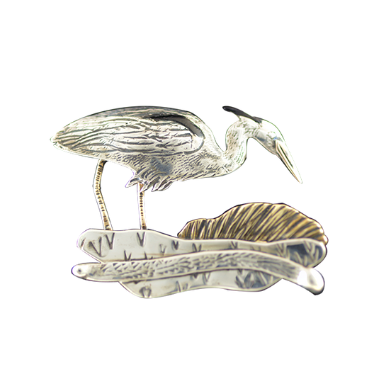 Original Pin/Pendant Heron - SS/Brass