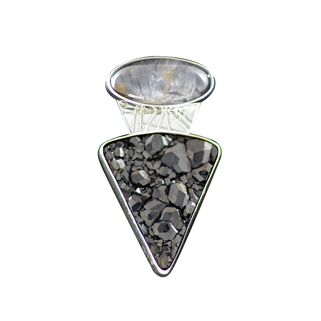 Original Pin/Pendant - Sterling/Brazilian Quartz/Garnet