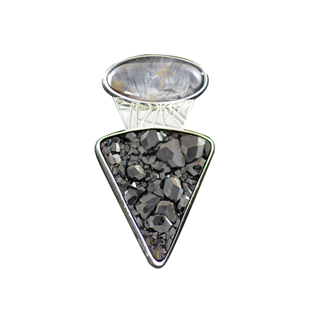 Original Pin/Pendant - Sterling/Brazilian Quartz/Garnet